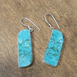 Turquoise Silver Dangle Earrings